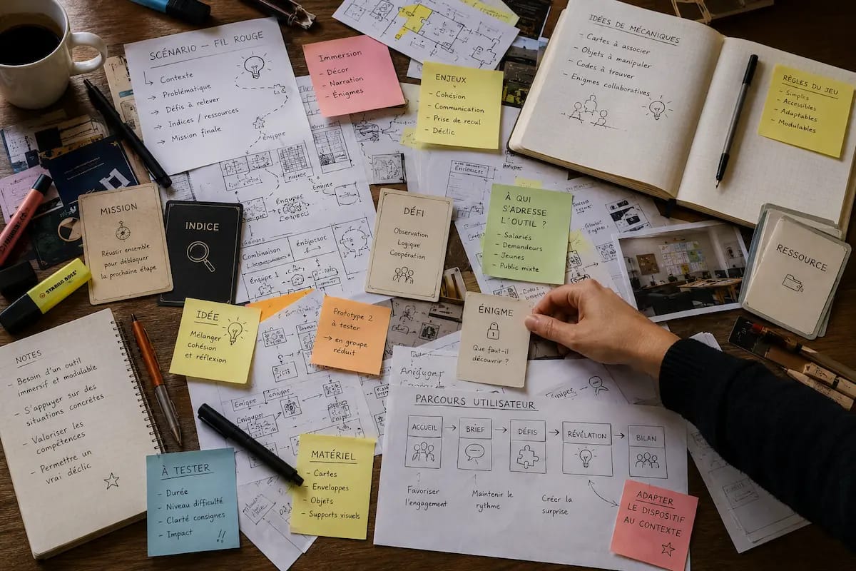 Conception d'un escape game pédagogique et d'outils sur mesure adaptés aux enjeux des organisations